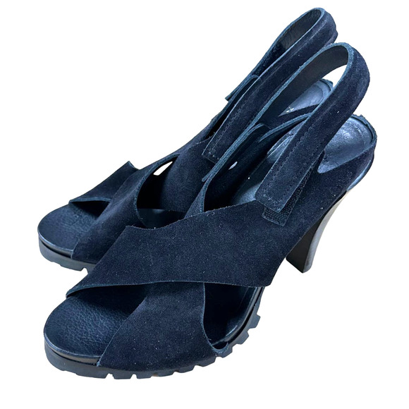 Pedro Garcia Yuval Slingback Sandal in Black Castoro Women's Size 41.5 (US 11.5) - Picture 4 of 9